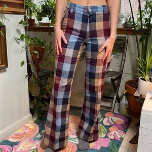 VINTAGE - flare bottom plaid pants - no size listed. Fits like a 6